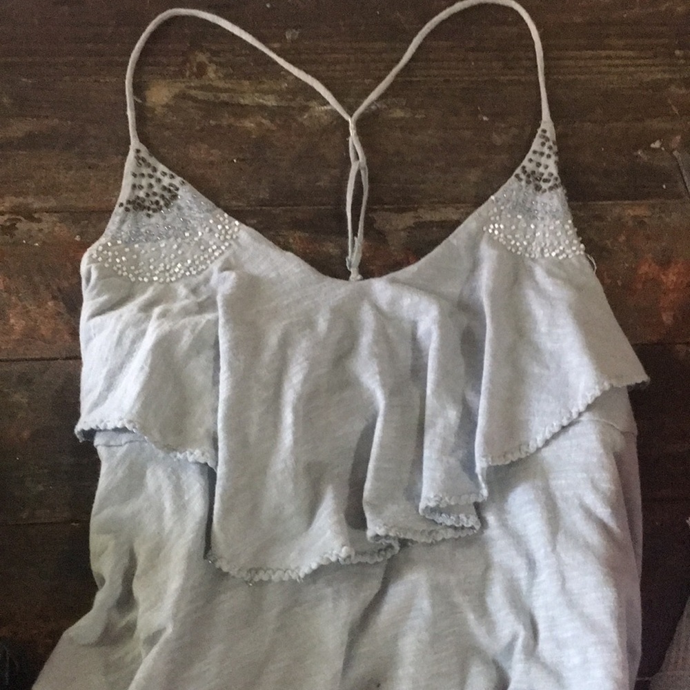 Little Light Blue Dress with Beaded Details+Comfy